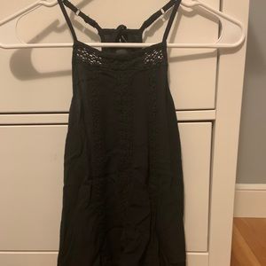 halter neck tank top with lace lines